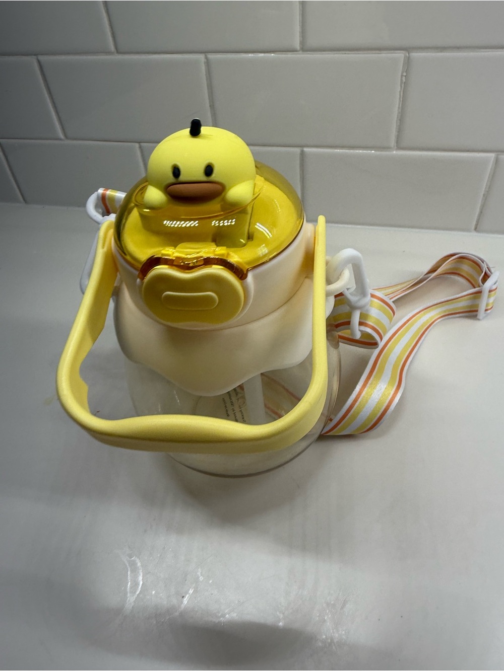 Yellow Duck water bottle  with Strap